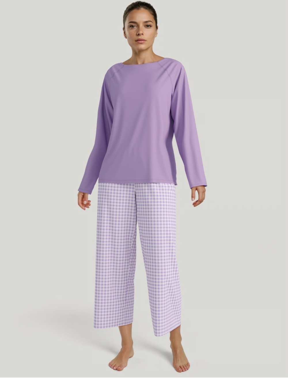 Lavender Gingham Pajama Pants